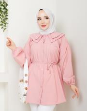 yaka detaylı yazlık tunik asm228 pudra 5