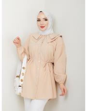 yaka detaylı yazlık tunik asm228 vizon 6