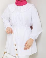 yaka detaylı yazlık tunik asm228 beyaz 4