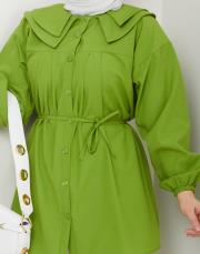 yaka detaylı yazlık tunik asm228 fıstık yeşili 2