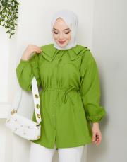 yaka detaylı yazlık tunik asm228 fıstık yeşili 3