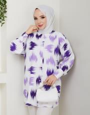 fırça desenlı tunik asm250 lila