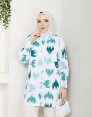 fırça desenlı tunik asm250 petrol mavisi 3