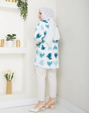 fırça desenlı tunik asm250 petrol mavisi 4