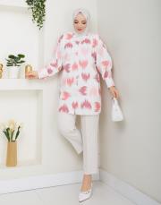fırça desenlı tunik asm250 pudra 2
