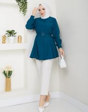 tunik kalp toka tunik asm256 petrol mavisi