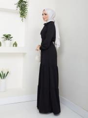 beli gipeli yazlık elbise asm217 siyah 4