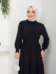 beli gipeli yazlık elbise asm217 siyah 5