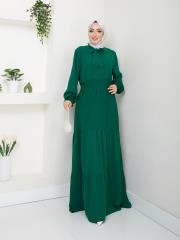 beli gipeli yazlık elbise asm217 zümrüt