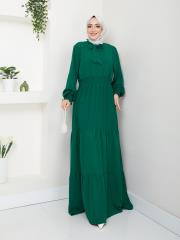 beli gipeli yazlık elbise asm217 zümrüt 2