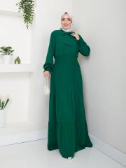 beli gipeli yazlık elbise asm217 zümrüt 3