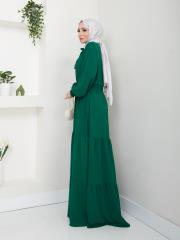 beli gipeli yazlık elbise asm217 zümrüt 4