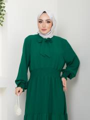 beli gipeli yazlık elbise asm217 zümrüt 5