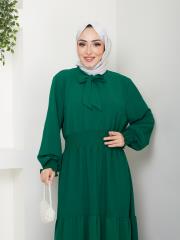 beli gipeli yazlık elbise asm217 zümrüt 6