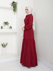 beli gipeli yazlık elbise asm217 bordo 4